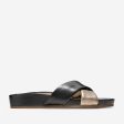 Cole Haan Arielle Sandal Bronze Metallic Leather Black Leather Size 10 For Sale