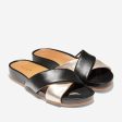 Cole Haan Arielle Sandal Bronze Metallic Leather Black Leather Size 10 For Sale