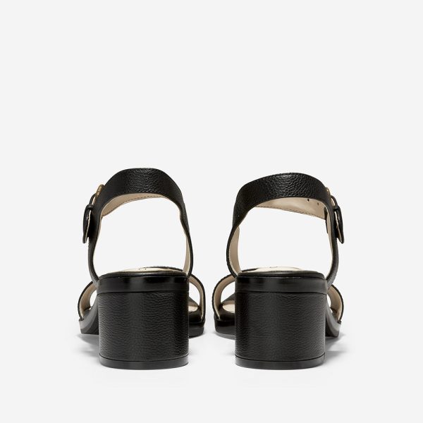 Cole Haan Anette Sandal (55mm) Black Tumbled Leather For Discount