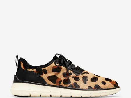 Cole Haan Generation ZERØGRAND Lace Up Jaguar Haircalf Black Gold Ivory on Sale