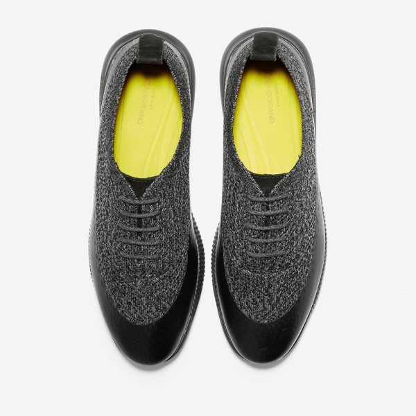 Cole Haan 2.ZERØGRAND Stitchlite Oxford Water Resitant Black Stormcloud Knit Black Suede Gloss Black Online Sale