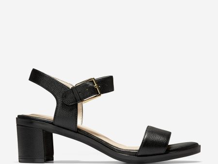 Cole Haan Anette Sandal (55mm) Black Tumbled Leather For Discount