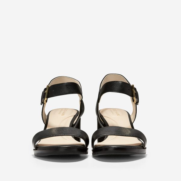 Cole Haan Anette Sandal (55mm) Black Tumbled Leather For Discount