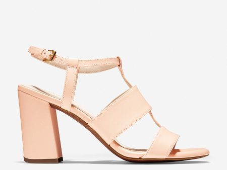 Cole Haan Cherie Grand Block Heel Sandal (85mm) Mahogany Rose Leather For Sale