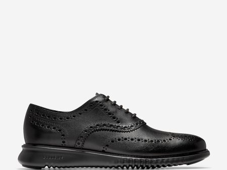 Cole Haan 2.ZERØGRAND Wingtip Oxford Black Leather Black Hot on Sale