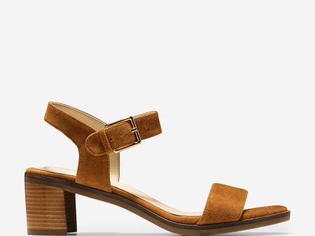 Cole Haan Anette Sandal (55mm) British Tan Suede Semishine Stack Hot on Sale