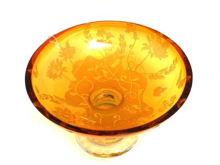 Duccio Di Segna Butterfly Centerpiece With Foot Amber Hot on Sale