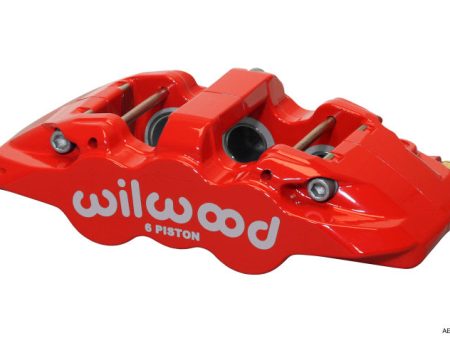 Wilwood Caliper-Aero6-L H - Red 1.62 1.12 1.12in Pistons 1.25in Disc Fashion