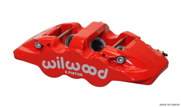 Wilwood Caliper-Aero6-L H - Red 1.62 1.12 1.12in Pistons 1.25in Disc Fashion