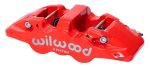 Wilwood Caliper - Aero4-DS Forged Four-Piston Caliper Black 1.12in Piston 1.10in Rotor - Red Online now