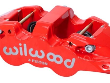 Wilwood Caliper - Aero4-DS Forged Four-Piston Caliper Black 1.12in Piston 1.10in Rotor - Red Online now