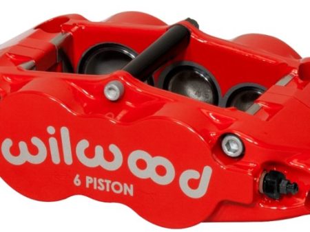 Wilwood Caliper-Forged Narrow Superlite 6R-L H 1.75 1.25in 1.25in Pistons 1.25in Rotor - Red For Cheap