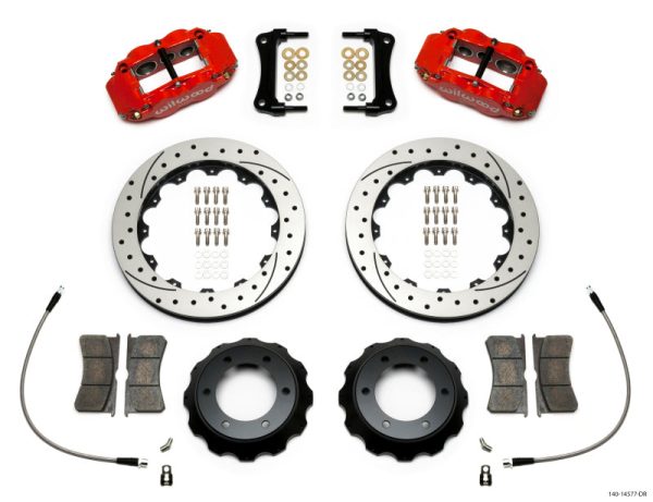 Wilwood Narrow Superlite Red 6R Front Kit 12.88in Drilled Rotor w  Lines 05-15 Toyota Tacoma For Sale