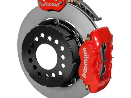 Wilwood Forged Dynalite P S Rear Kit w MC4 P-Brake Red Chev 12 Bolt w Clip Eliminator For Sale