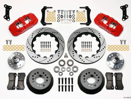 Wilwood AERO6 Front Hub Kit 14.00 Drilled Red 67-69 Camaro 64-72 Nova Chevelle on Sale