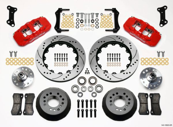 Wilwood AERO6 Front Hub Kit 14.00 Drilled Red 67-69 Camaro 64-72 Nova Chevelle on Sale