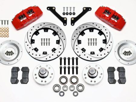 Wilwood Dynapro 6 Front Hub Kit 12.19in Drilled Red 79-81 Camaro For Discount