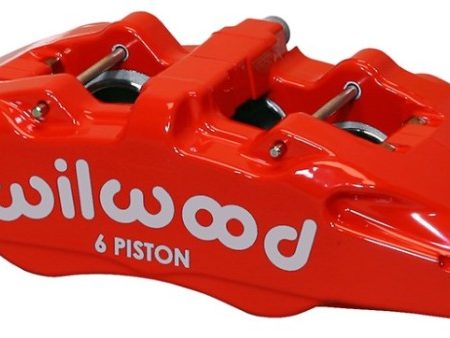 Wilwood Caliper-Forged Dynapro 6 5.25in Mount-Red-L H 1.62 1.12 1.12in Pistons 0.81in Disc on Sale