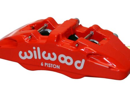 Wilwood Caliper-Forged Dynapro 6 5.25in Mount-Red-L H 1.62 1.38in 1.38in Pistons .38in Disc Online Hot Sale