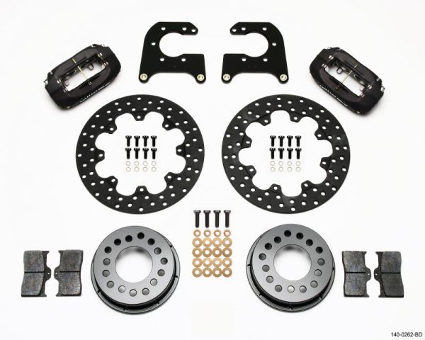 Wilwood Forged Dynalite Rear Drag Kit Drilled Rotor Small Ford 2.66in Offset on Sale