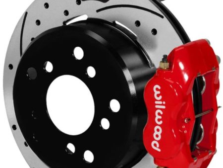 Wilwood Forged Dynalite Rear Electronic Parking Brake Kit - Red Powder Coat Caliper - D S Rotor Sale