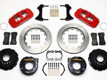 Wilwood AERO4 Rear P-Brake Kit 14.00in Red Big Ford New Style 2.50in Offset Online