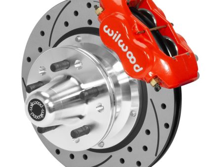 Wilwood Forged Dynalite Pro Series Front Brake Kit Red Caliper 11.00in SRP Drilled & Slotted Rotor Sale