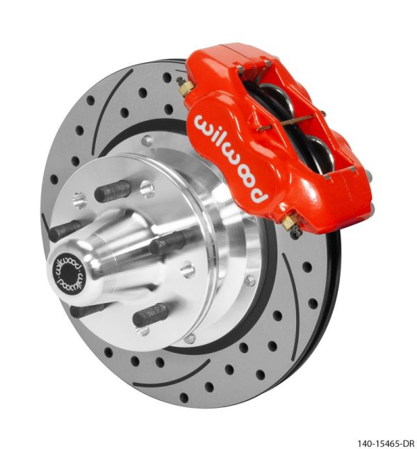 Wilwood Forged Dynalite Pro Series Front Brake Kit Red Caliper 11.00in SRP Drilled & Slotted Rotor Sale