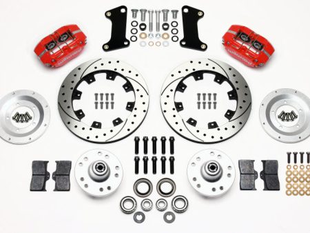 Wilwood Dynapro Dust-Boot Front Kit 12.19in Drilled Red 67-69 Camaro 64-72 Nova Chevelle For Sale