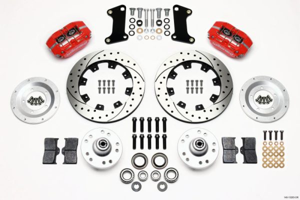 Wilwood Dynapro Dust-Boot Front Kit 12.19in Drilled Red 67-69 Camaro 64-72 Nova Chevelle For Sale