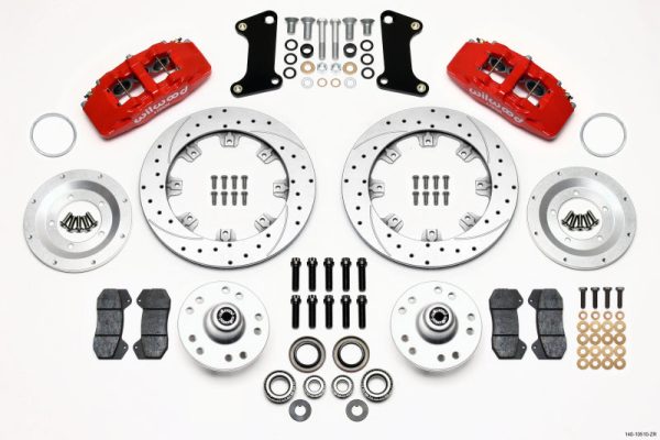 Wilwood Dynapro 6 Front Hub Kit 12.19in Drill-Zinc Red 67-69 Camaro (*Line Kit Needed*) Discount