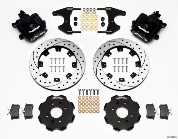 Wilwood Combination Parking Brake Rear Kit 12.19in Drilled Civic   Integra Drum 2.46 Hub Offset For Sale