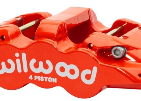 Wilwood Caliper - Aero4-DS Forged Four-Piston Caliper Black 1.38in Piston 1.10in Rotor - Red For Discount