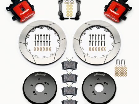 Wilwood Combination Parking Brake Rear Kit 12.88in Red Honda S2000 on Sale